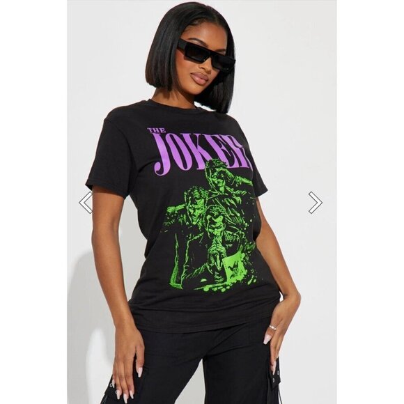 The Joker Supervillan Graphic Tee Women's Size 3X Black Short Sleeve NWOT - Picture 2 of 7